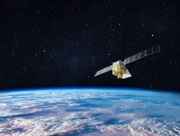 MethaneSAT satellite orbiting Earth